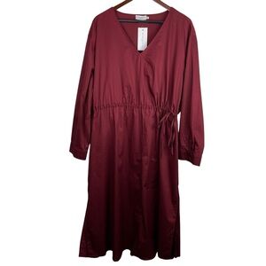 Harshman | Belinda Burgundy Tie Cinch Midi Dress